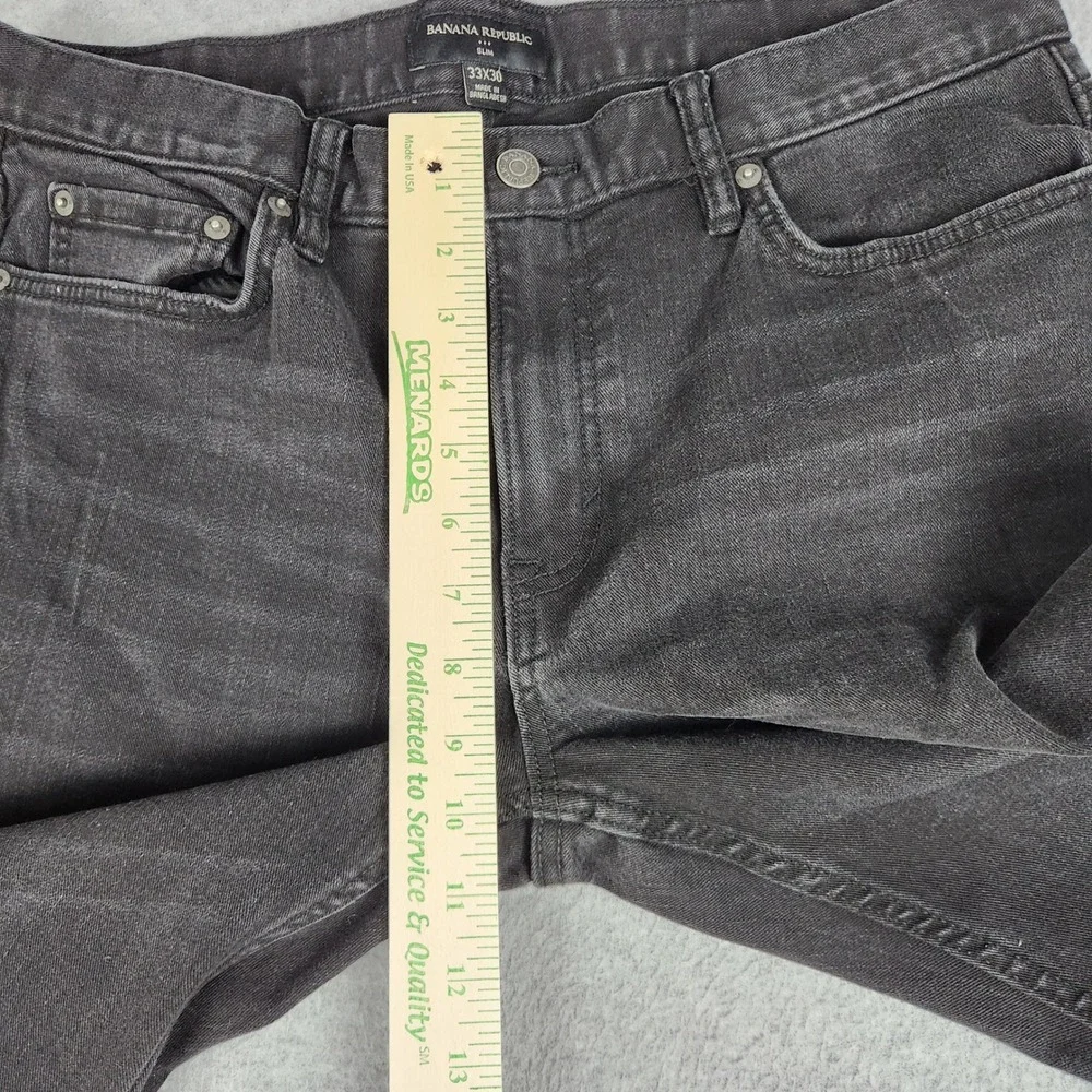 Banana Republic Jeans Men 33x30 Black Denim Slim Fit Stretch Casual Straight Leg
